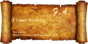 Flamm Aletta névjegykártya