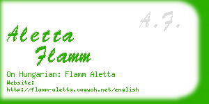 aletta flamm business card
